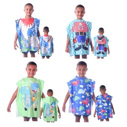 Poncho de Praia Kids com Capuz Kids Dino Azul - 3