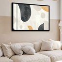 Ver imagem 2 de Quadro Decorativo Preto Bege Risco Abstrato - 50x70cm:moldura Preta