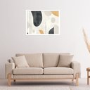Ver imagem 1 de Quadro Decorativo Preto Bege Risco Abstrato - 50x70cm:moldura Preta