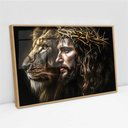 Ver imagem 2 de Quadro Decorativo Leão de Judá Jesus Cristo Sala Quarto Casa Escritório