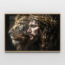 Ver imagem 3 de Quadro Decorativo Leão de Judá Jesus Cristo Sala Quarto Casa Escritório