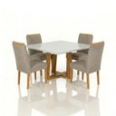 Ver imagem 1 de Conjunto Mesa de Jantar Pedro Art Assento com 4 Cadeiras 0,90 x 0,90 Marrom