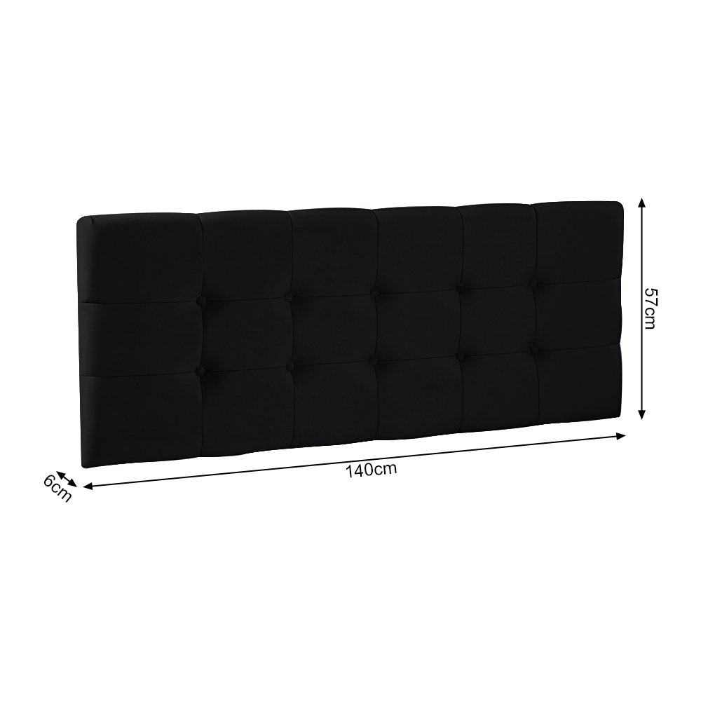 Cabeceira Painel para Cama de Casal Onix 1,40m Preto - 3