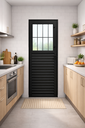 Ver imagem 2 de Porta Social de Alumínio Preto 210x80 Lado Esquerdo Linha 25