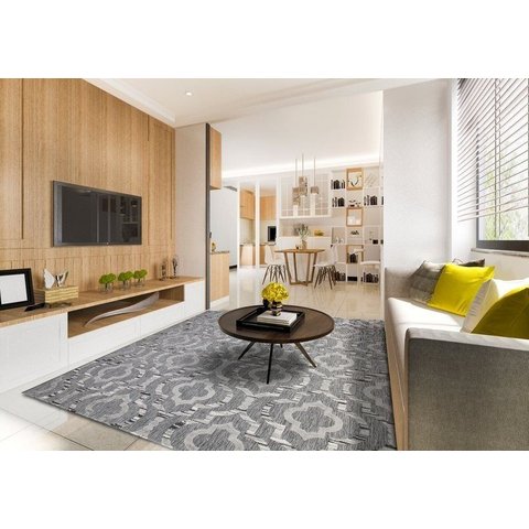 - Tapete Grande Sala Edantex Solar 01 2,00 X 2,50 - Cinza/bege