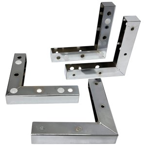 Pé de Ferro Cromado P/ Sofá e Móveis 3x15x15cm – Kit 4 Un