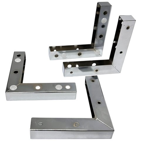 Pé de Ferro Cromado P/ Sofá e Móveis 3x15x15cm – Kit 4 Un