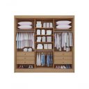Ver imagem 2 de Guarda Roupa Cristal Casal 3 Portas 6 Gavetas com Pés D' Doro Cinamomo/off White