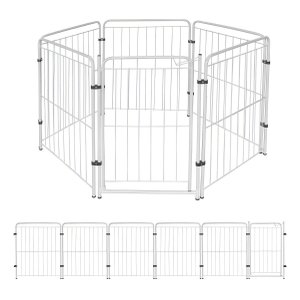 Cercado para Pet 5 Módulos Portão 83cm Utilyse Branco Chiqueirinho Cães Gatos Coelhos