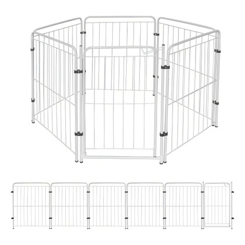 Cercado para Pet 5 Módulos Portão 83cm Utilyse Branco Chiqueirinho Cães Gatos Coelhos