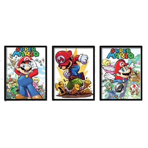 Kit Quadros Decorativo Super Mario