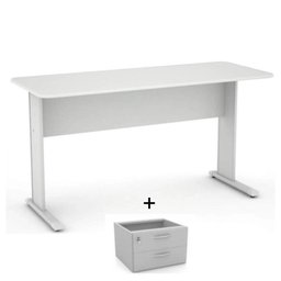 Mesa Escritório 1,20x0,60 Cor Cinza com 2 Gavetas - 1