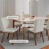 Mesa de Jantar Retangular C/ Vidro para 6 Lugares Donatella 180 Cm - Off White Fosco C/ Natural - 2