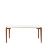 Mesa de Jantar Retangular C/ Vidro para 6 Lugares Donatella 180 Cm - Off White Fosco C/ Natural - 1