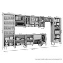 Ver imagem 3 de Cozinha Modulada 9 Peças com 1 Cristaleira 2 Balcões 4 Armários Aéreo e 1 Torre Celeste Cinamomo/Offwhite