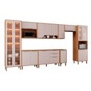 Ver imagem 2 de Cozinha Modulada 9 Peças 1 Cristaleira 2 Balcões 4 Armários Aéreo 1 Torre Celeste Cinamomo/Offwhite