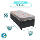 Ver imagem 3 de Conjunto Cama Box Bau Cinza Solteiro + Colchão D20 D20 Inducol