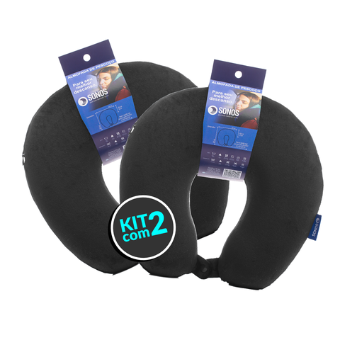 Kit 2 Almofadas de Pescoço Tradicional Sonos Preta