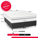 Ver imagem 4 de Cama Box Queen Couro Preto + Colchão Paris Molas Branco Couro Preto/branco