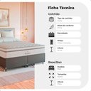 Ver imagem 3 de Cama Box Queen Couro Preto + Colchão Paris Molas Branco Couro Preto/branco