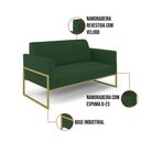Ver imagem 4 de Sofá Namoradeira com Poltrona Base Industrial Alta Dourado Marisa Veludo D03 - D\'rossi Cor Verde