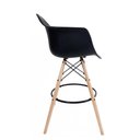 Ver imagem 4 de Conjunto com 2 Banquetas Eames com Braços Preta - Base de Madeira Natural