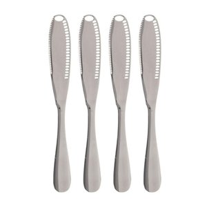 Conjunto 4 Espátulas Faca para Manteiga Patê Requeijão Aço Inox Lyor