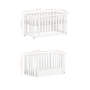 Ver imagem 3 de Conjunto Berço 2 em 1 Vira Mini Cama Branco Fosco e Cômoda Softy Branco com Carvalho Malva.