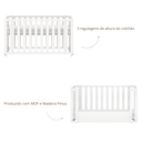 Ver imagem 4 de Conjunto Berço 2 em 1 Vira Mini Cama Branco Fosco e Cômoda Softy Branco com Carvalho Malva.