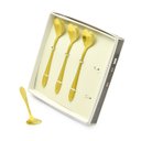 Ver imagem 2 de Colher Colherzinha Formato Coração Aço Inox 4 Unidades:Dourado