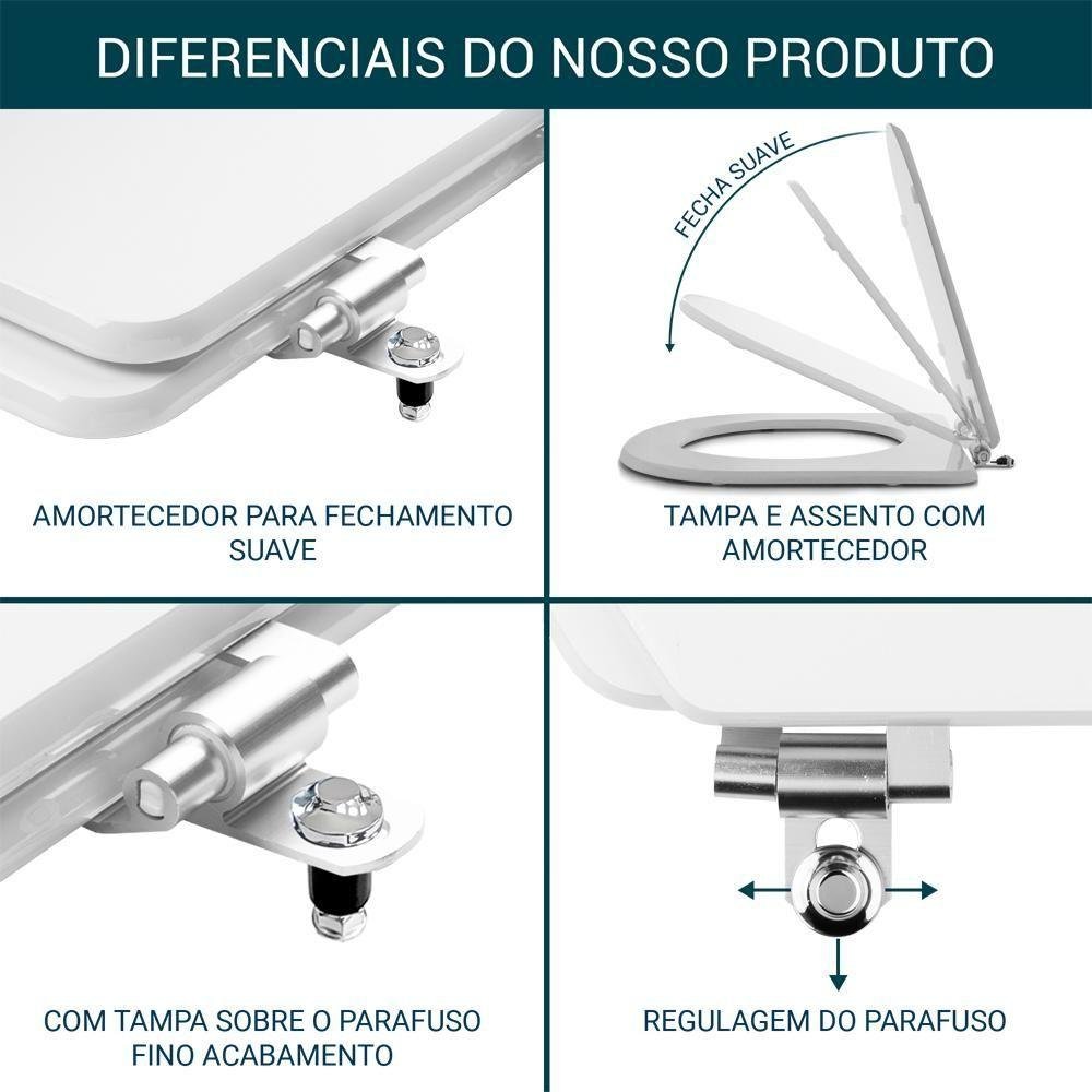 Tampa de Vaso Sanitario C/ Amortecedor Branco - 4