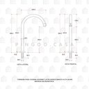 Ver imagem 7 de Torneira Para Banheiro Alta Javari Pingoo.casa - Prata Cromado
