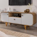 Ver imagem 2 de Rack para Sala de Estar Tv 55 Pol Orgânico Picasso B02 Cinamomo Off White - Lyam Decor