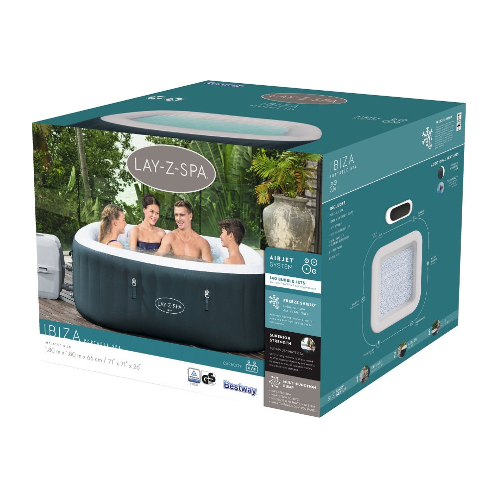 Banheira Ofurô Lay-Z-Spa Ibiza AirJet com Capa e Filtro e Aquecedor Bestway 110v - 16