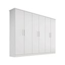 Ver imagem 1 de Guarda Roupa Casal Nina 100% Mdf 6 Portas 4 Gavetas Puxador em Madeira - Bianchi Móveis