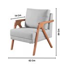 Ver imagem 4 de Kit 2 Poltronas Mona Veludo Cinza Claro - Kimi Design