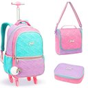 Ver imagem 1 de Kit Mochila de Rodinhas + Lancheira Térmica + Estojo Box Love Just Estrelas Denlex Colorido