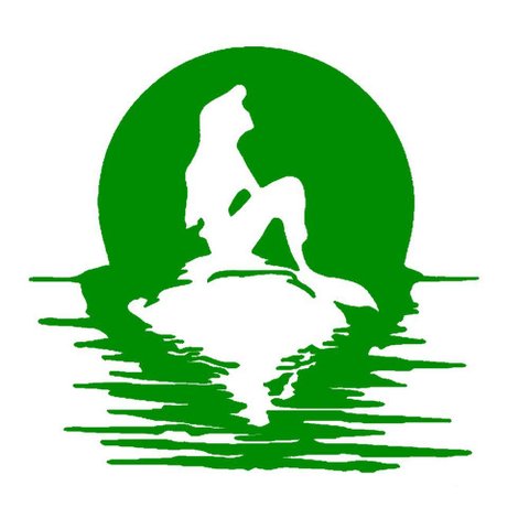 Adesivo Sereia Mar Praia Lua Decoração Banheiro:Verde