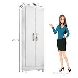 Armário Multiuso 2 Portas com Chave Egito Branco Tx - Incorplac - 7