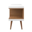 Ver imagem 5 de Rack para Tvs até 55 Utopia 135 cm Retrô 2 Nichos Sala Estar - Branco Gloss e Natural