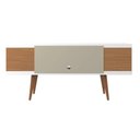 Ver imagem 6 de Rack para Tvs até 55 Utopia 135 cm Retrô 2 Nichos Sala Estar - Branco Gloss e Natural
