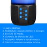Caixa De Som Bluetooth Portátil 15W RMS Potente Speaker Iluminação LED RGB Recarregável Entrada Usb  - 3