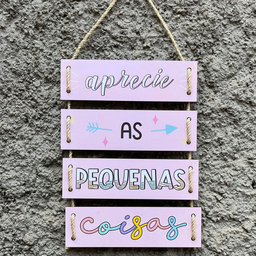 Placa Decorativa em Mdf com Corda Aprecie As Pequenas Coisas - 1
