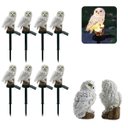 Ver imagem 1 de Coruja Luminaria Solar Luz LED Kit 8 Uni Decoraçao Quintal Jardim Casa Iluminacao Garagem Enfeite Mu