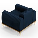 Ver mais imagens de Kit 02 Poltronas Decorativa Base Madeira Pés D'Ouro Molino D02 Veludo Azul Oxford C-304 - Lyam