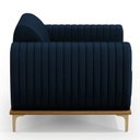 Ver imagem 7 de Kit 02 Poltronas Decorativa Base Madeira Pés D'Ouro Molino D02 Veludo Azul Oxford C-304 - Lyam