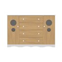 Ver imagem 7 de Cômoda Infantil 125cm 2 Portas com Vidro e 4 Gavetas Sonho Multimóveis Mp4475 Branco/madeirado