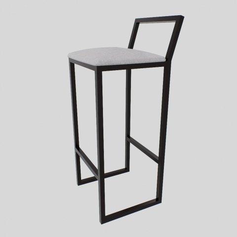 Banqueta Alta Balcão Bistrô Industrial Preta Confort Assento Estofado  Don Castro Decor