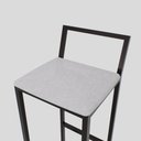 Ver imagem 2 de Banqueta Alta Balcão Bistrô Industrial Preta Confort Assento Estofado Don Castro Decor