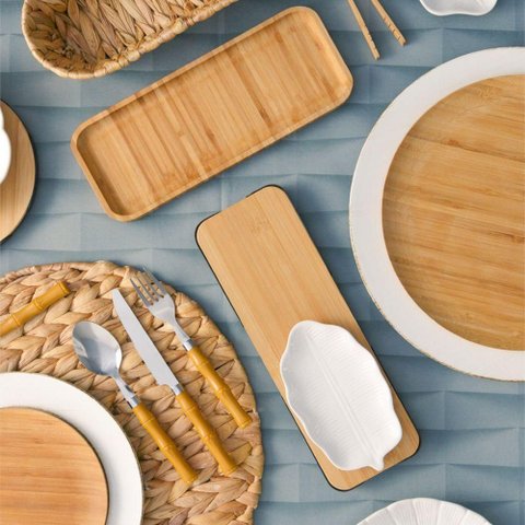 Bandeja de Bambu Retangular 28X11X1,5cm